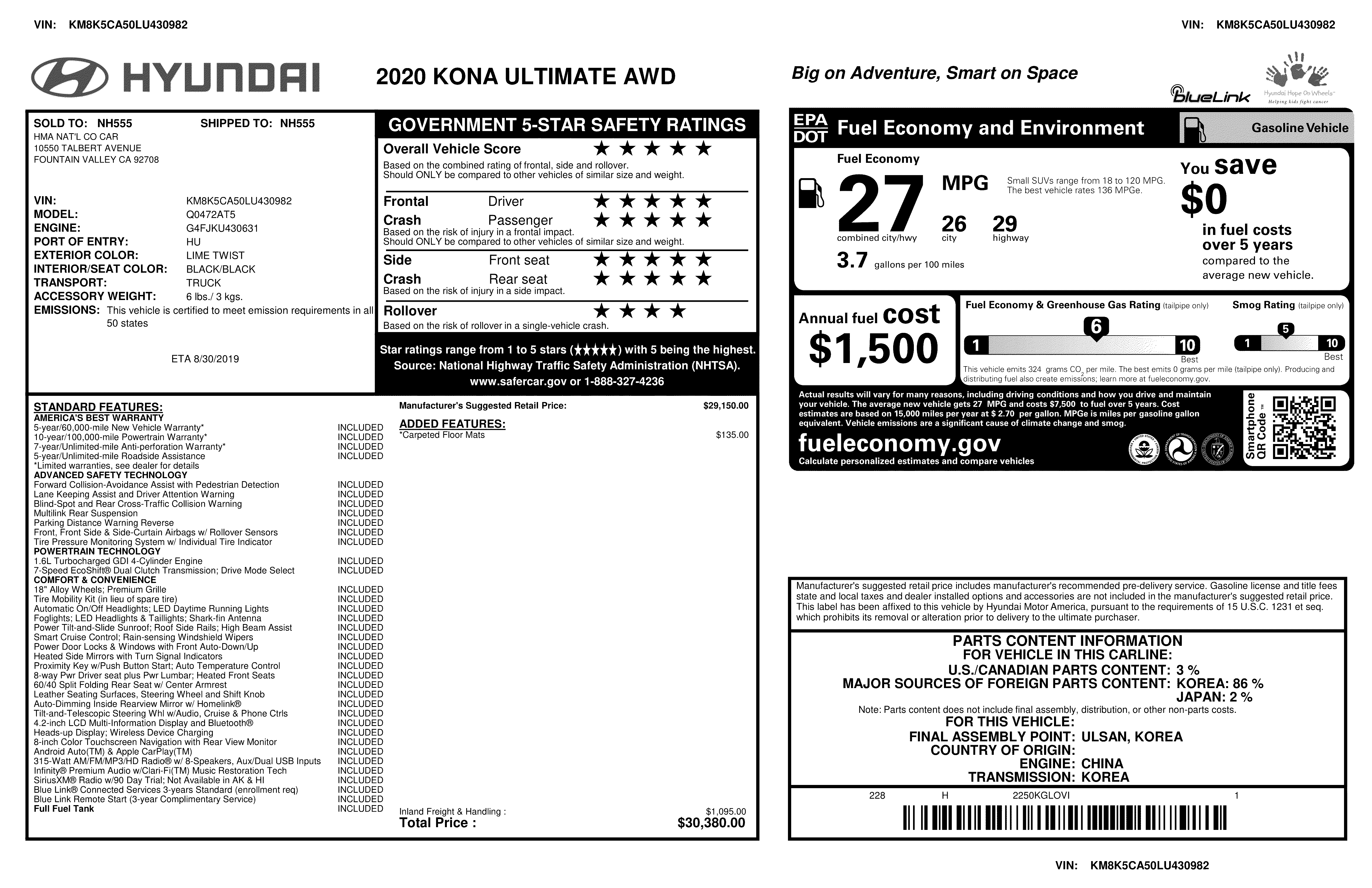 2020 Hyundai Kona Ultimate AWD Review